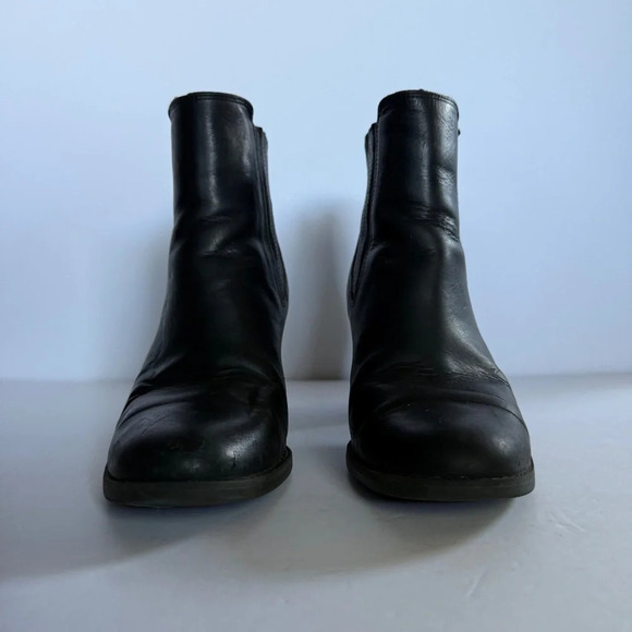 Timberland Atlantic Heights Black Leather‎ Chelsea Boots Block Heel Size 8 - Picture 2 of 12